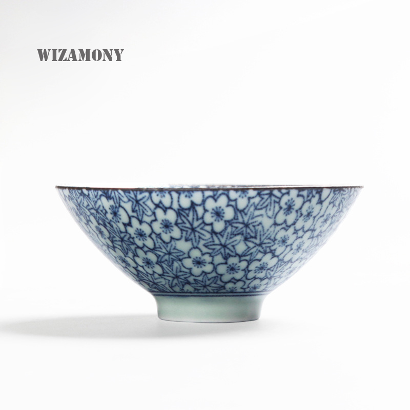 1 stks WIZAMONY 50 ML Handgeschilderde Theekopje Thee Set Blauw en Wit Chinese Celadon Porselein