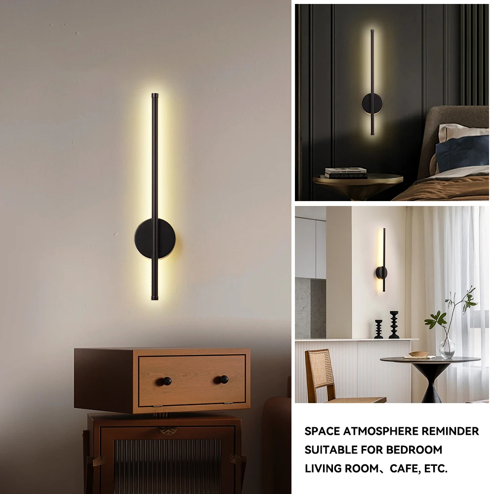 Genopladelig 50cm/80cm væglamper trådløs led indvendig væglampe dæmpning moderne ved siden af natlampe til soveværelse fjernbetjening