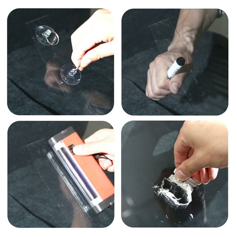 Auto glass crack reparationsverktyg vindruta winshield corrector diy delar