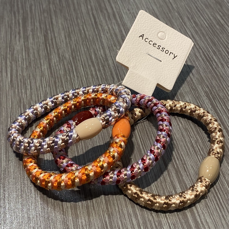 4 stks/set Vrouwen Hoge Elastiek haar elastiekjes Weave Rubberen Bandjes Voor Armbanden dames elastieken haarelastiek knekki haar elastiek Mode knekkies haar elastiek haarelastiekjes dames: WHITE