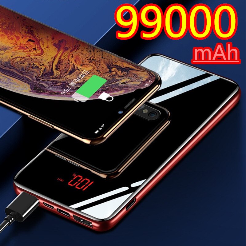 99000mAh Energie Bank tragbare Dual USB ladegerät Energie Bank für iPhone 11 Profi Xiaomi praktisch externe batterie ladegerät