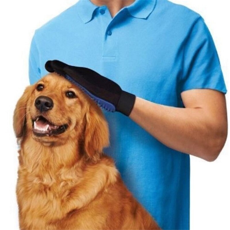 Luva de borracha para escovar animais de estimação, suave e eficiente, para banho, limpeza de gatos e cachorros