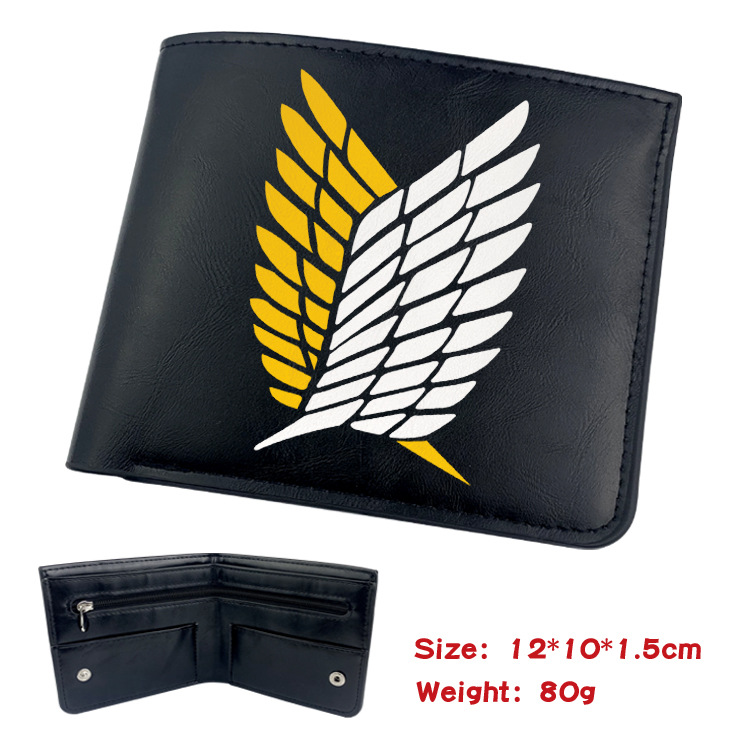 Attack on Titan Animation Derivative Portable Folding Wallet Short Coin Purse with Card Holder: MULTI
