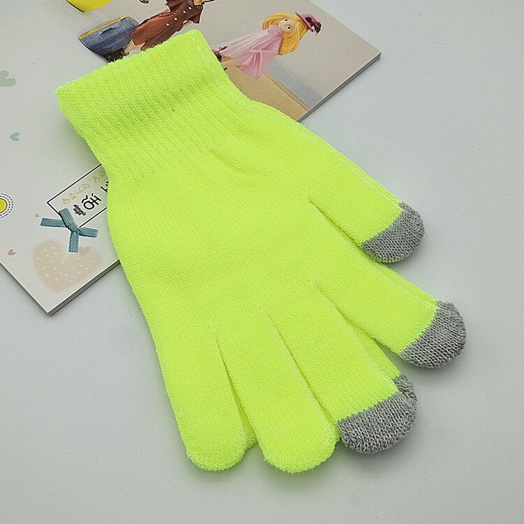 Luvas femininas com touch screen, luvas grossas de alta qualidade, elásticas e estilosas, luvas de dedo elegantes e chique