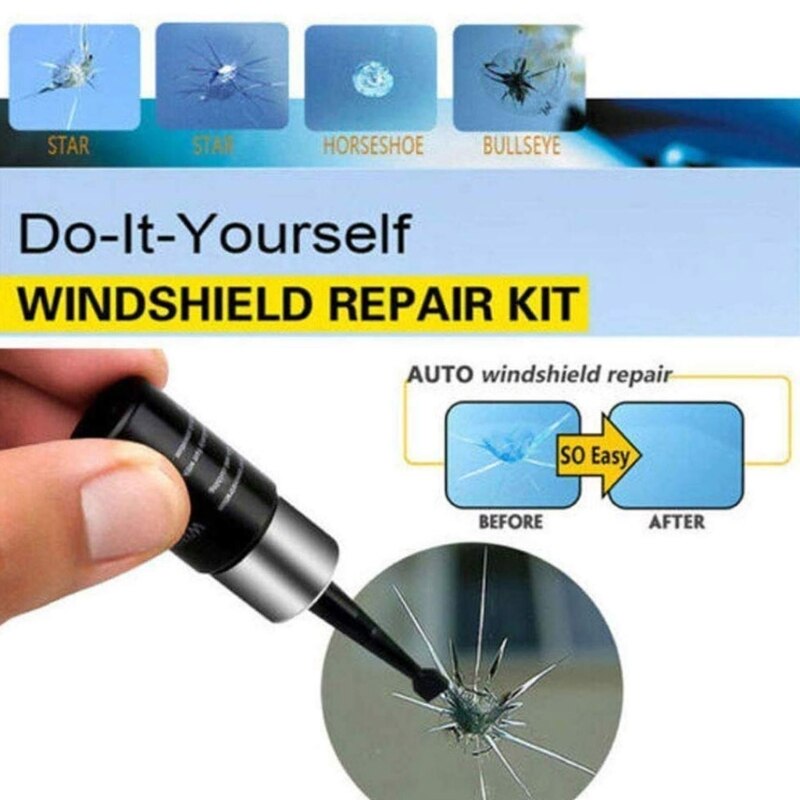 Auto Windschutzscheibe Reparatur Bausatz Auto Glas Riss Reparatur Werkzeuge mit Reparatur Mittel für Auto Windschutzscheibe Riss Spalt Krater und kratzen fi