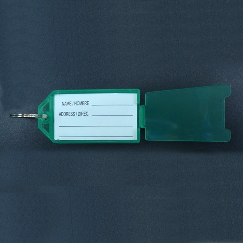 XRHYY 50 Stuks Transparant Tough Plastic Key Tags met Split Ring Label Venster ID Bagagelabel Sleutelhanger Sleutelhanger