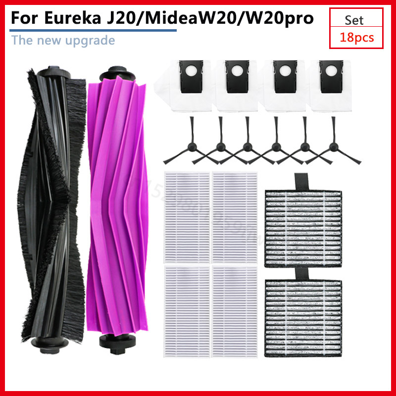 Für Eureka J20 Midea W20 W20Profi Elektrische Roboter Kehrmaschine Hauptseite Pinsel Hepa-Filter Haushaltsgerät Staubbeutel Bausatz Staubsauger: verrotten