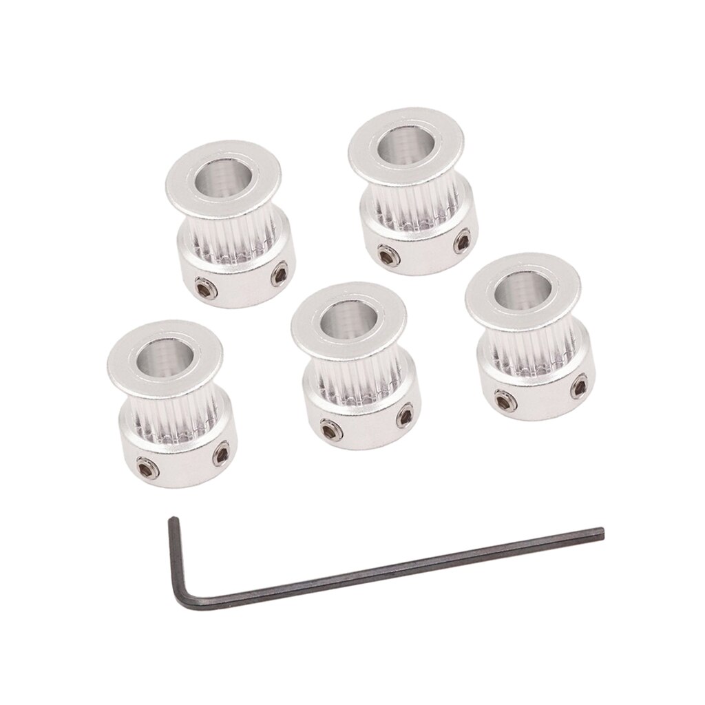 5 uds GT2 16T 5mm agujero aleación de aluminio correa de distribución roldana para impresora 3D