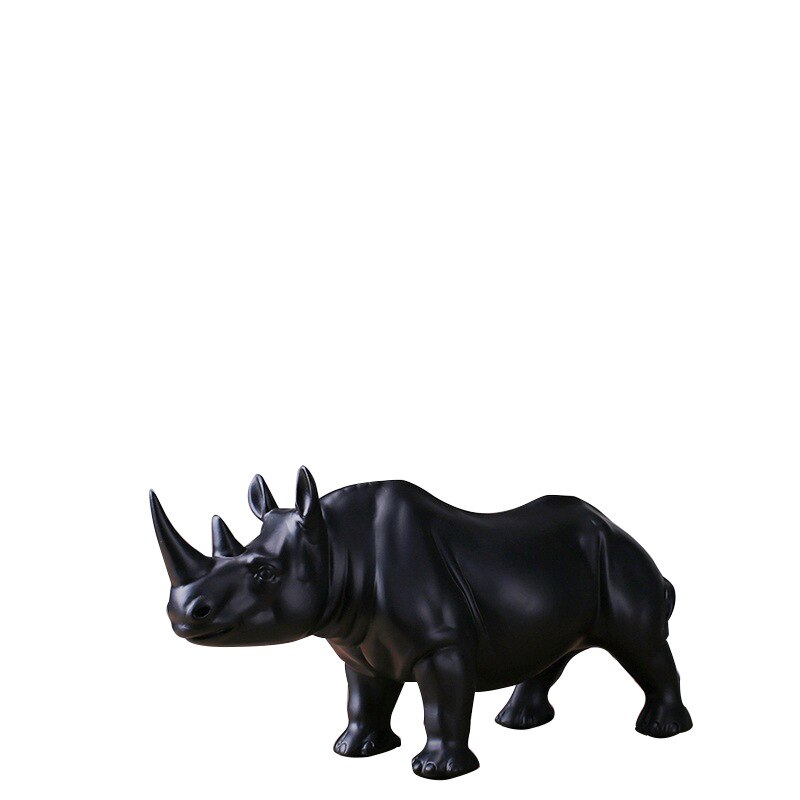 Neushoorn Standbeeld Hars Ambachten Eenvoudige Kerst Sculptuur Moderne Creatieve Home Decoratie Koe Decoratie Ornamenten: 29x10x13.5cm