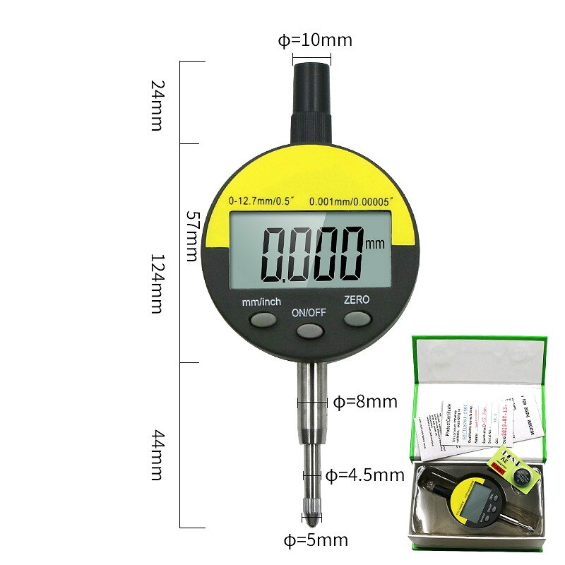 0.001mm Oil Proof Digital Micrometer 0-12.7mm/0.5" Electronic Micrometers Gauge Meter Dial Gauge with RS232 Data Out with Box