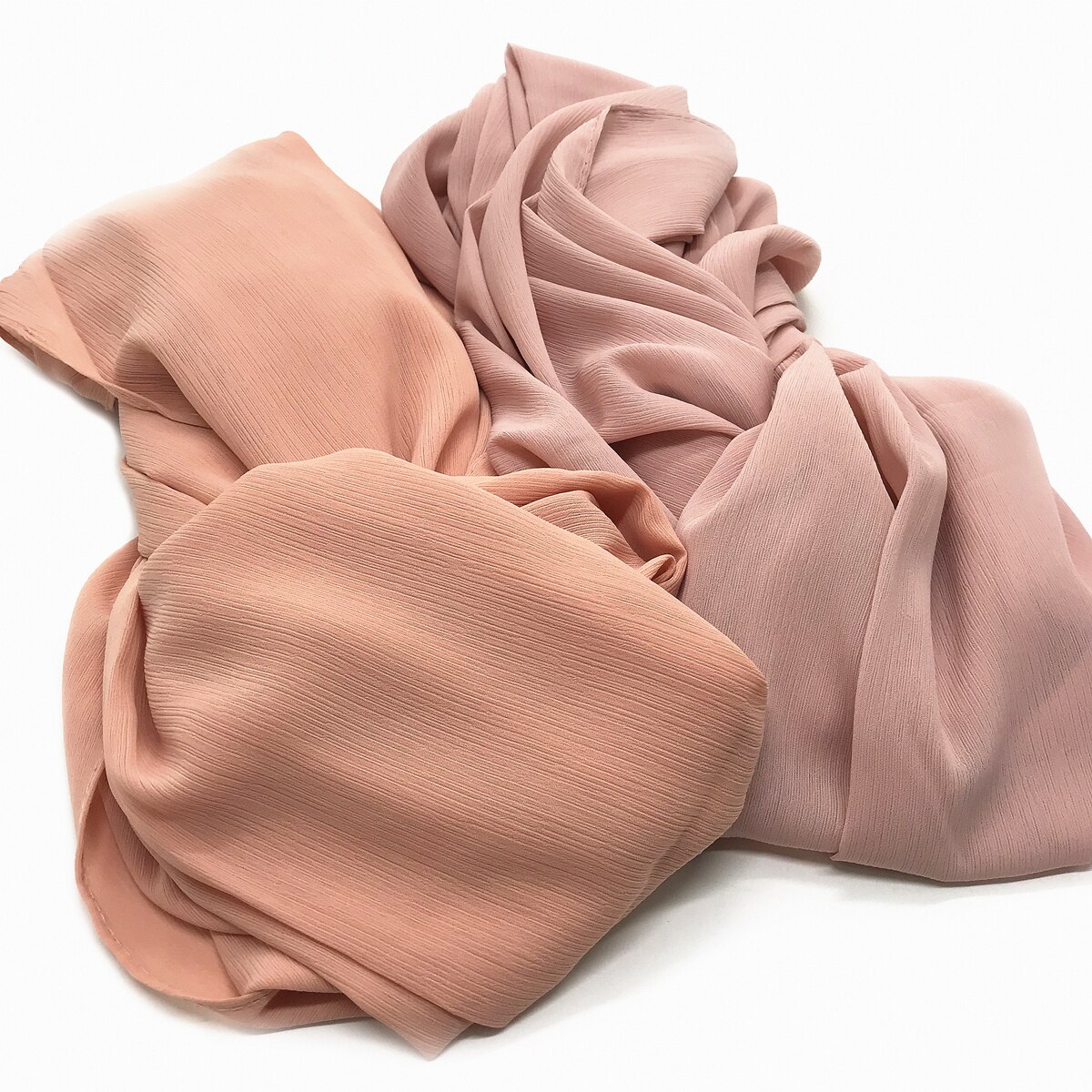 crêpe mousseline hijab écharpe magnifique solide foulards musulmans 10 pièces rides foulards de