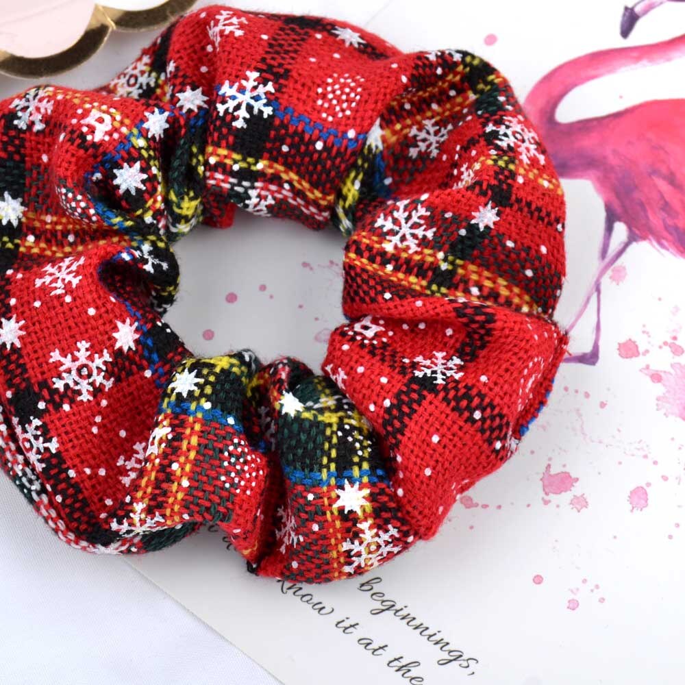 Elastisk jul scrunchie hår gummiband tillbehör gum bronzing hår rep hästsvanshållare huvudbonad 077