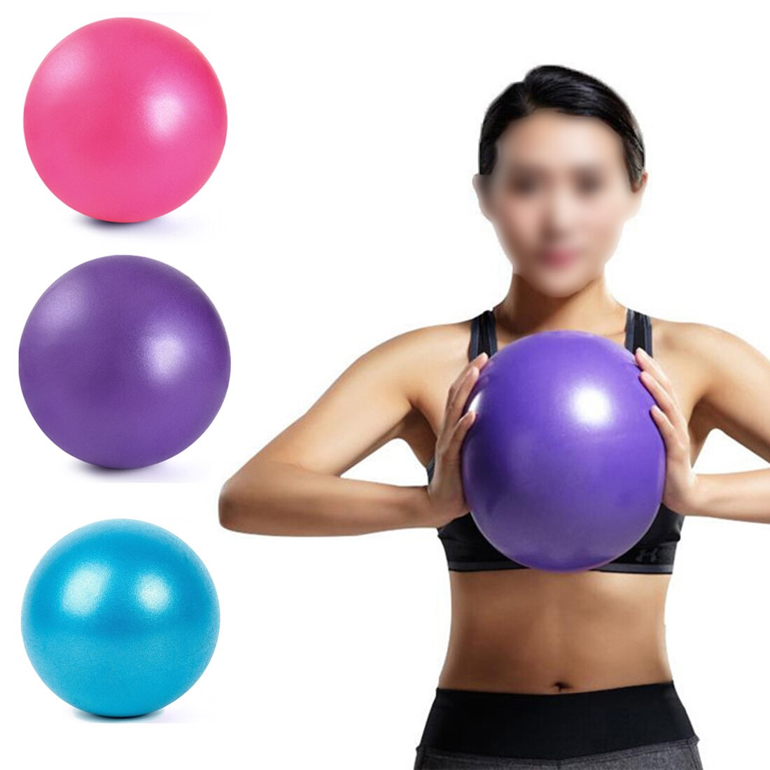 Pilates Ball Thick PVC Portable Anti-slip Light weight Gym Fitness Set