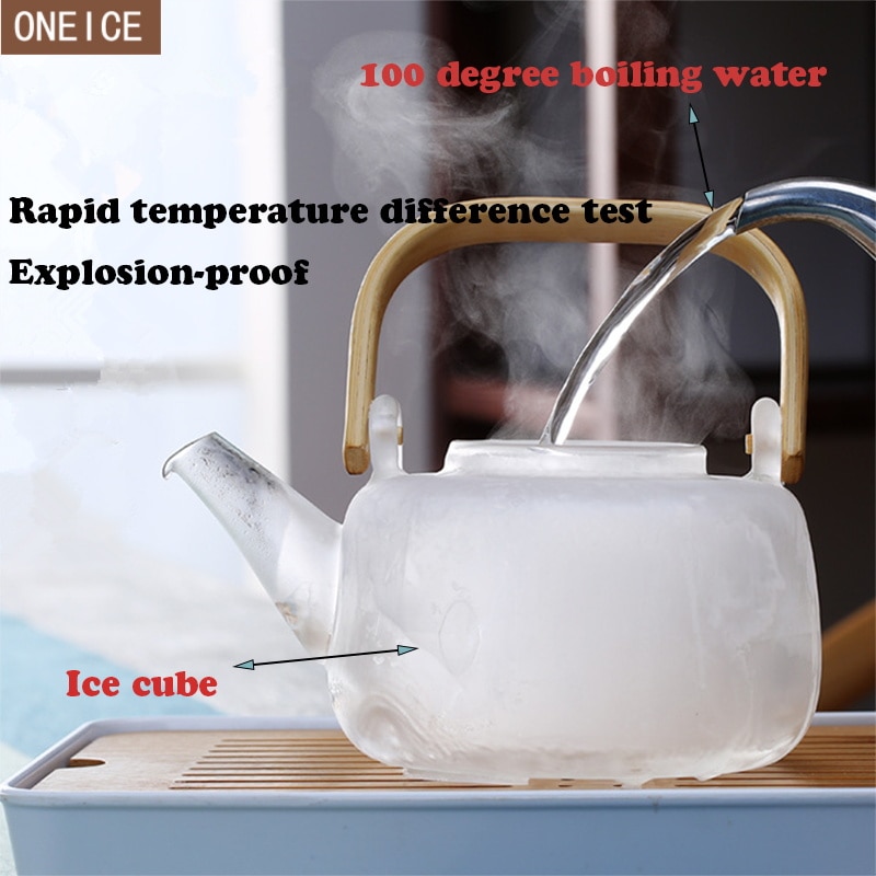 heat-resistant glass teapot Chinese tea set Kung Fu Pu'er teapot bamboo handles built-in glass tea leak coffee pot