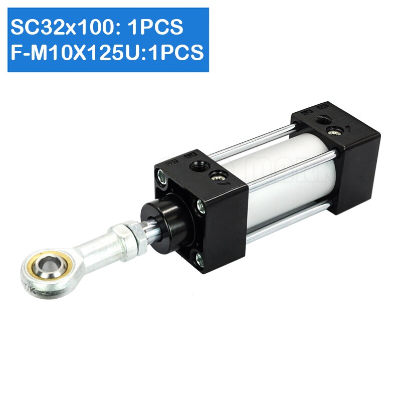 SC32X100 32Mm Boring 100Mm Slag Pneumatische Soorten Power Druk Zuiger Gecomprimeerd Telescopische Air Cilinder: F-M10X125 U / SC32X100-S
