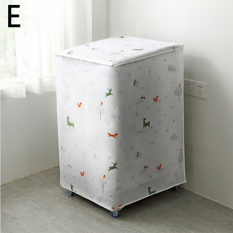Hem tvättmaskin förvaringsarrangör tecknad dammöverdrag tvättmaskin lock vattentät skyddskåpa organisation: 05