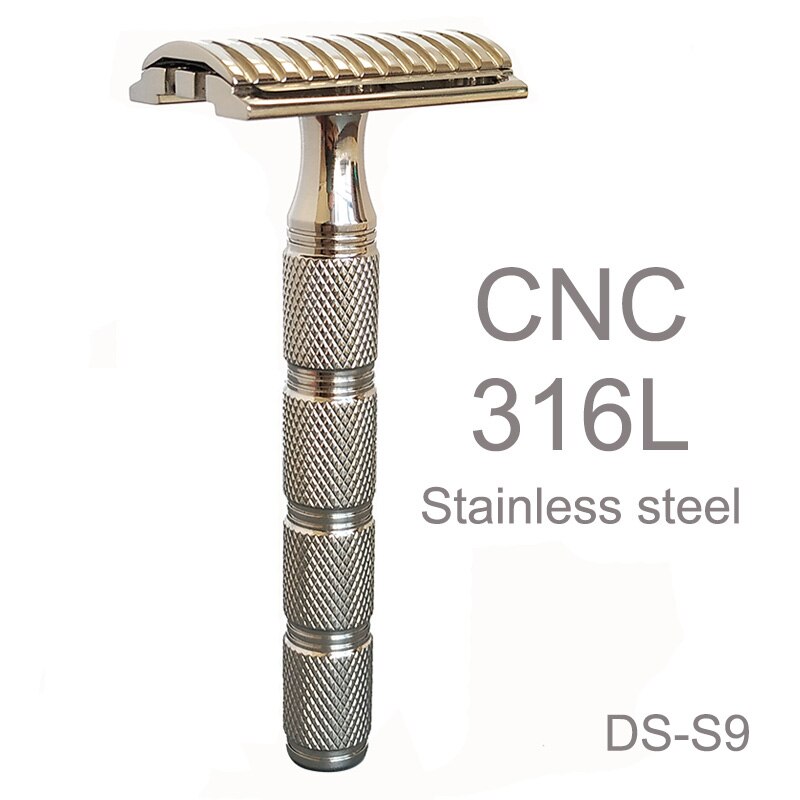 Dscosmetic S9 parallel head 316L stainless steel double edge safety razor