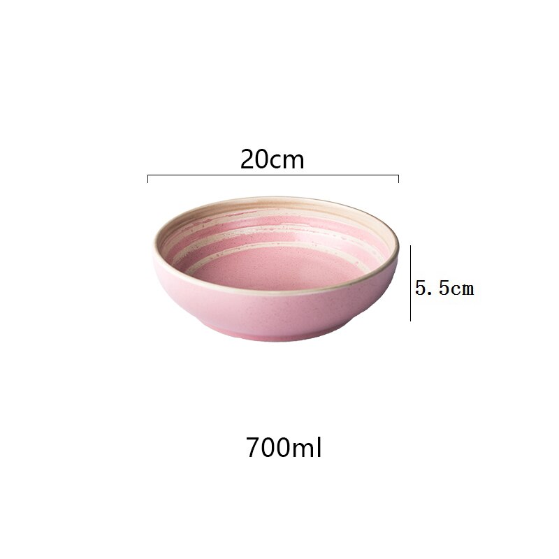 Chanshova traditionel kinesisk skruetråd mønster farve glasur keramiske salattallerkener porcelæn middagsretter dessertbakke  h203: Lyserød
