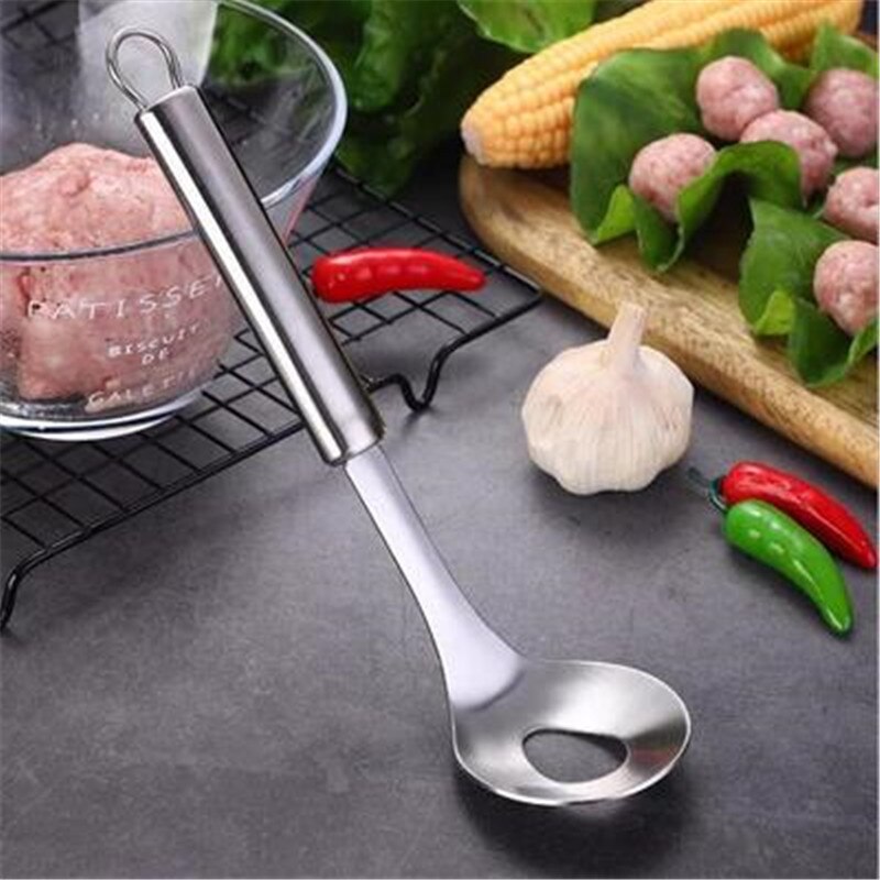 Kreative Edelstahl Nicht-Stock Frikadellen Löffel Hersteller Quetschen Küche Werkzeug Ball Schimmel Löffel Küche Gerät Fleisch Werkzeuge Zugang: B