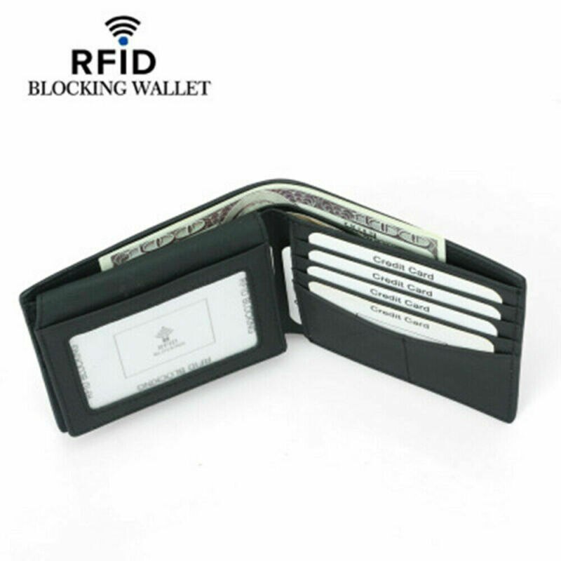 plus récent concepteur hommes en cuir portefeuille RFID sûr sans contact carte bloquant ID Protection Anti-vol en Fiber de carbone portefeuilles