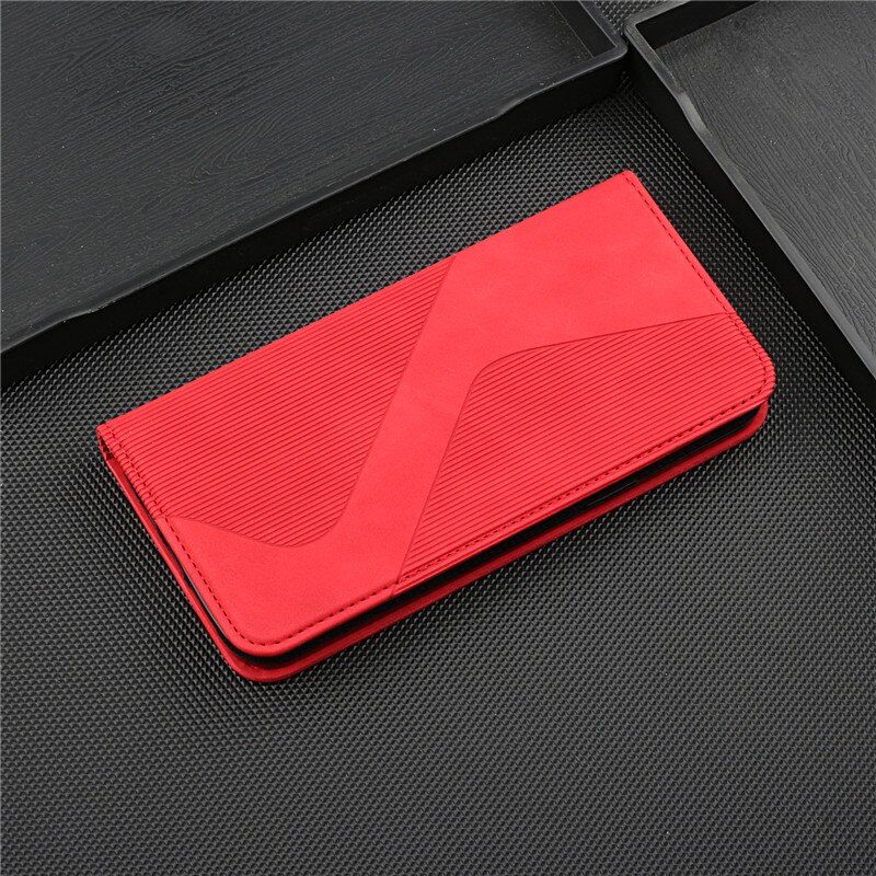 Magnetische Lederen Boek Case Voor Samsung Galaxy A21S Wallet Cover Voor Samsung A21 Een 21 S Flip Stand Telefoon Gevallen samsunga21s Coque: A21S / Rood