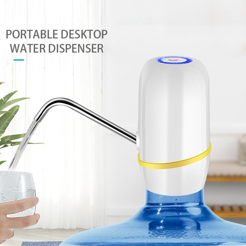 Water Fles Pomp Elektrische Automatische Drinkwater Dispenser 2-5 Gallon Draagbare Water Pompen USB Opladen Een Knop om gebruik