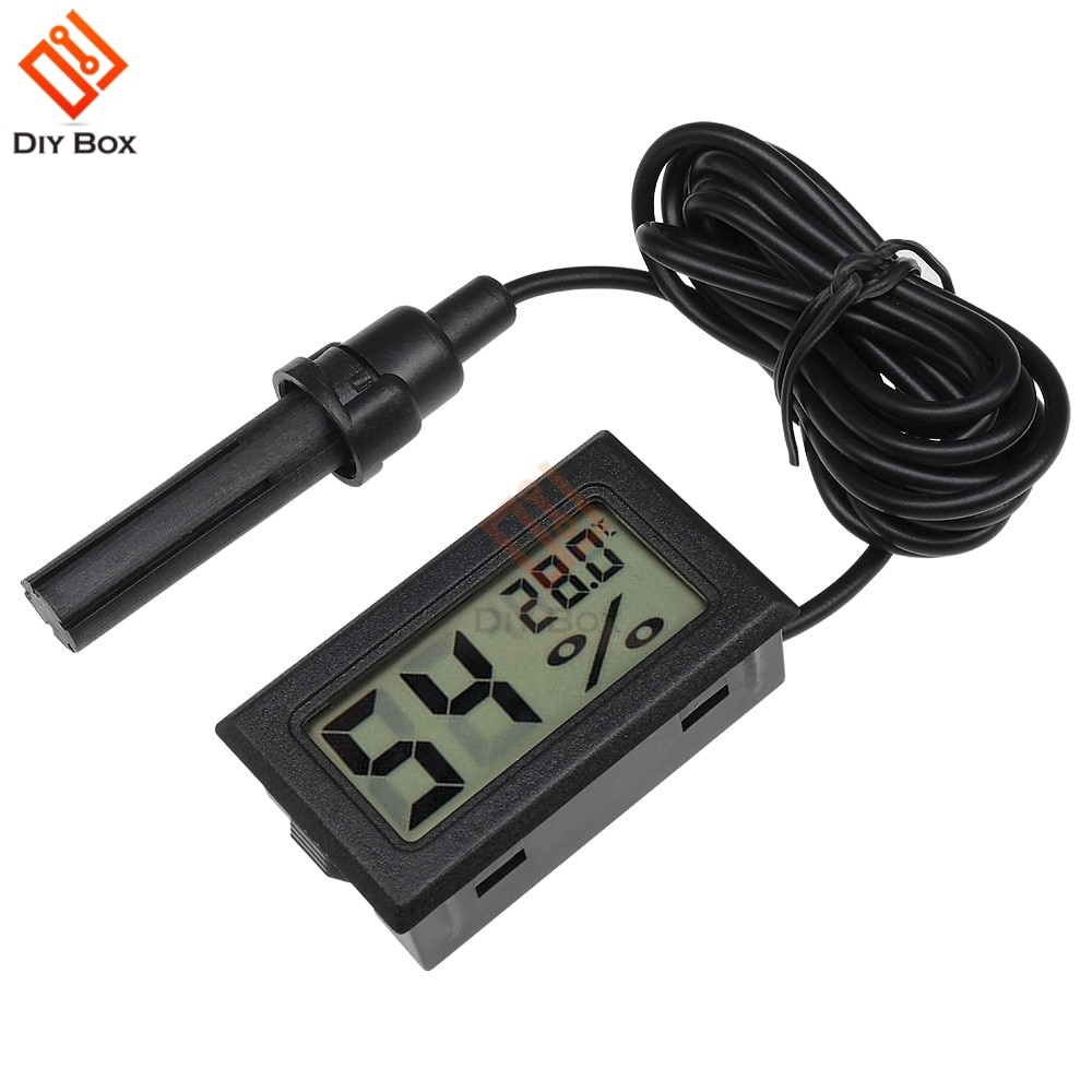 Professionele Mini Digitale Hygrometer Thermome Vochtigheid Meter Temperatuur Indoor Vochtigheid Sensor LCD Display met 1.5M Kabel