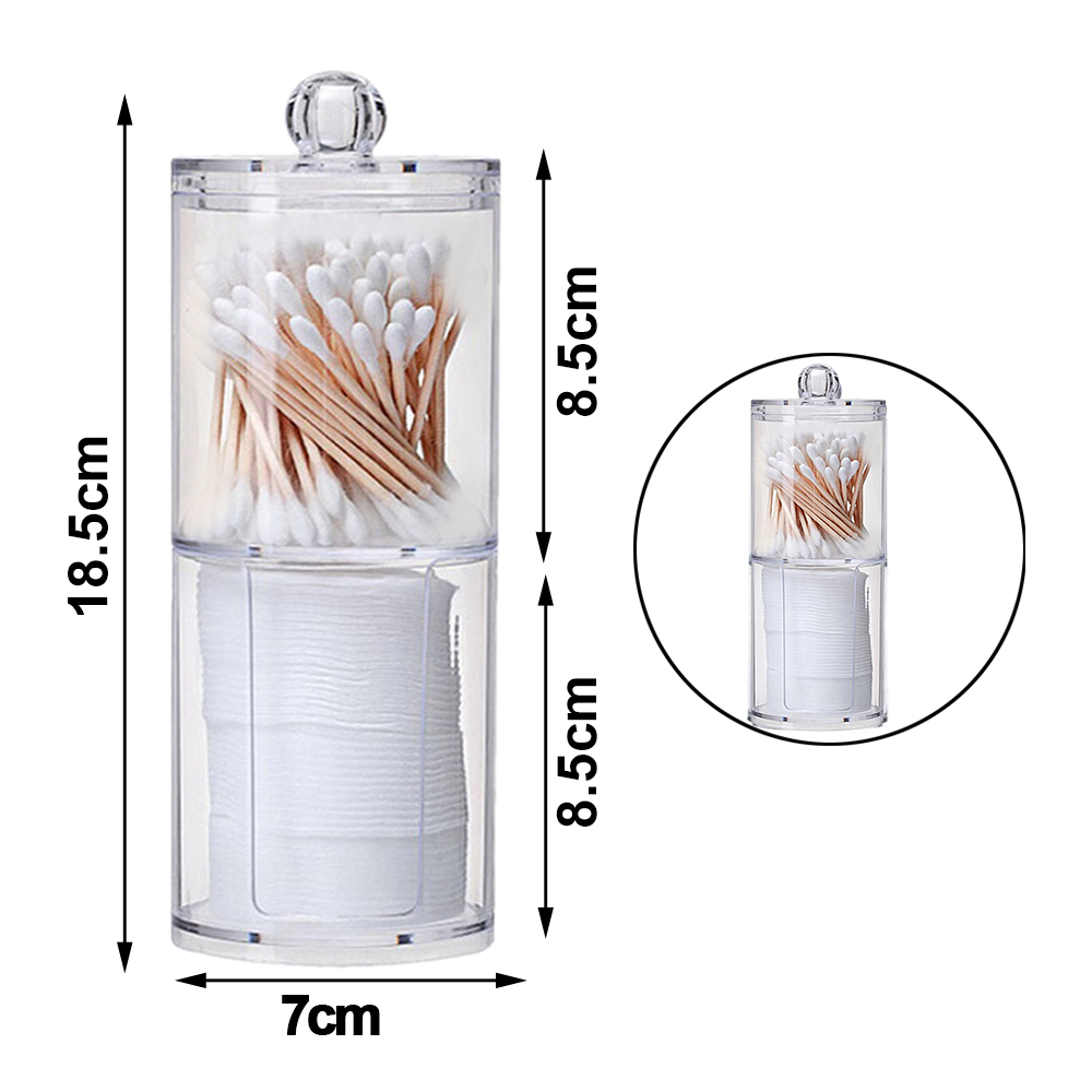 Acrylic Storage Box Transparent Round Qtip Storage Holder Container Cosmetic Cotton Pad Ball Swab Organizer Jewelry Dispenser: Style D