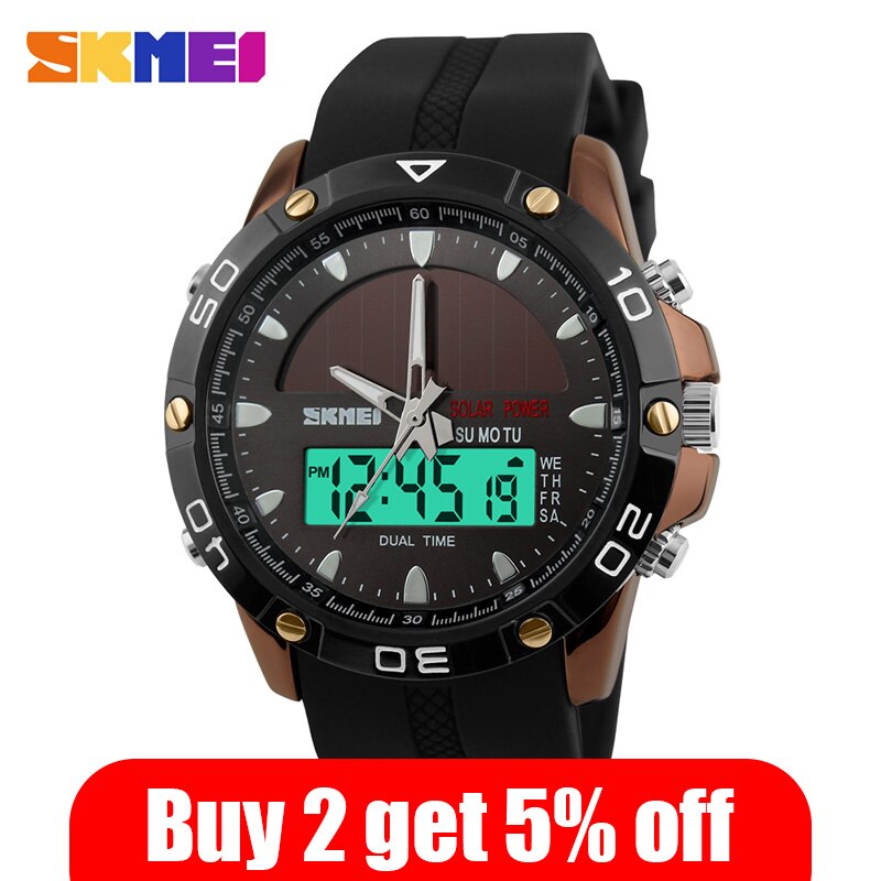 Skmei Dual Time Display Mannen Digitale Quartz Horloge Chronograph 50M Waterdicht Horloge Man Sport Horloges Relogio Masculino 1064
