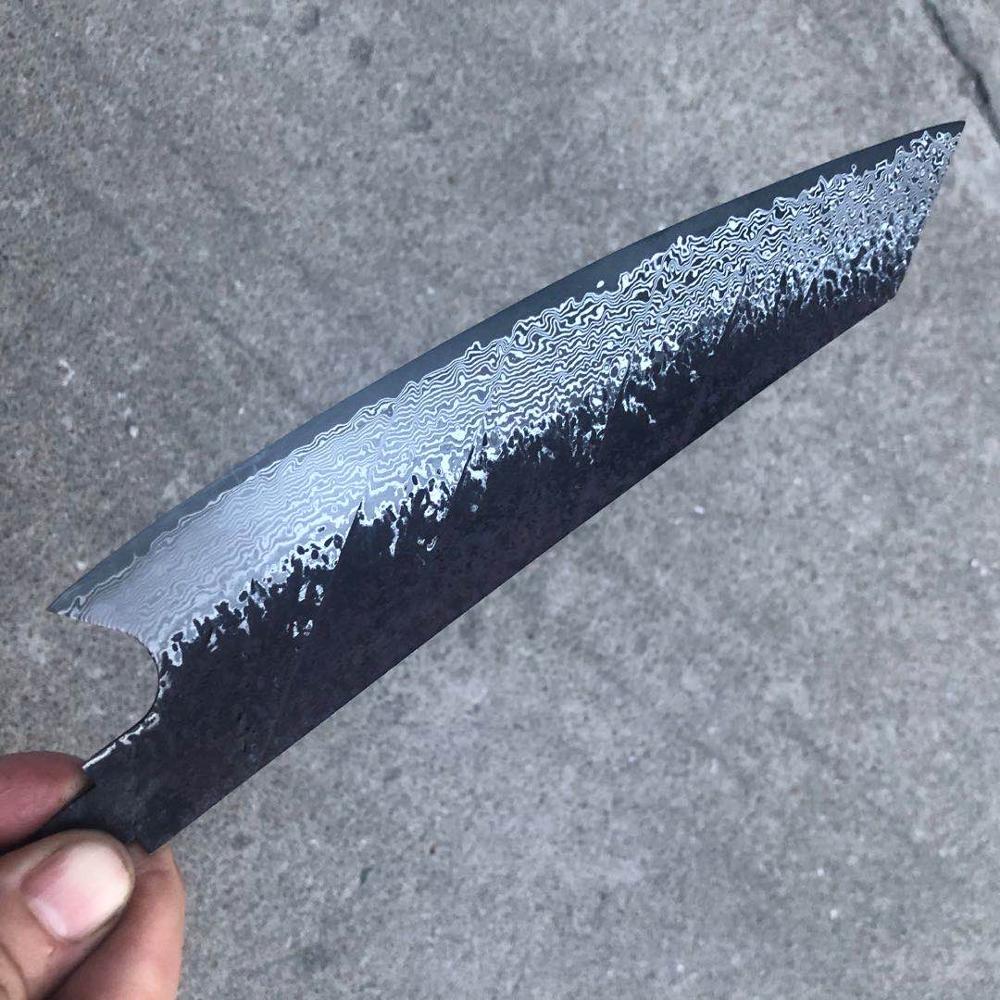 Vass kockkniv blank  vg10 damaskus stålblad material halvfärdig billet japansk kniv köksredskap
