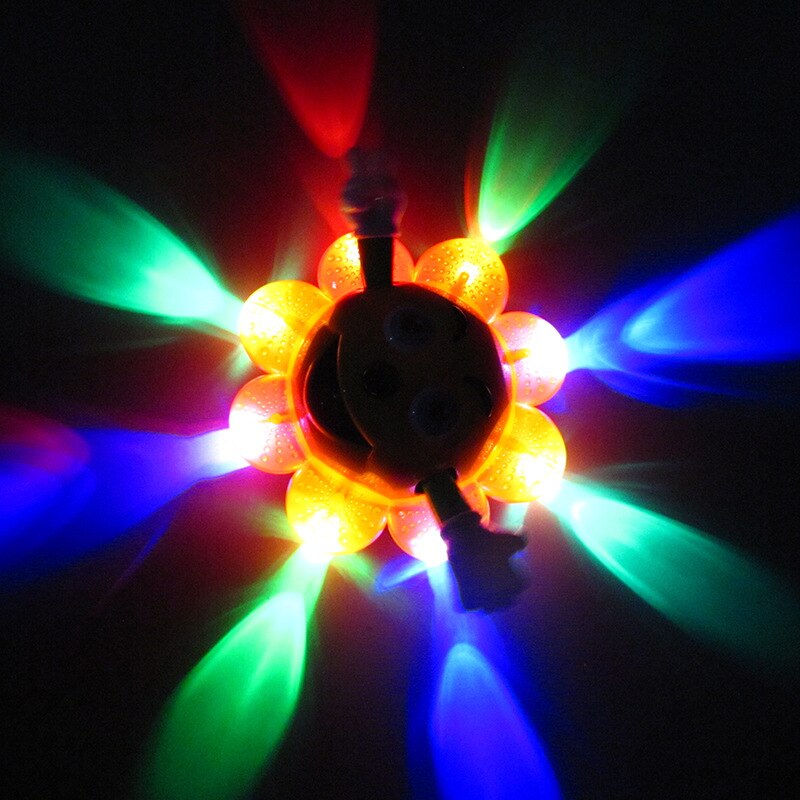 Elektrisk musikbelysning solros universal led ljus färgglad 360 graders rotation leksak blomma barn