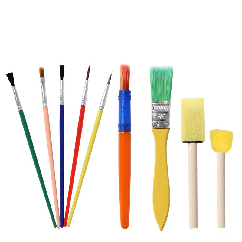 WARMOM 9PCS/Set Children Painting Brush Kids Graffiti Painting Pen Kindergarten DIY Early Education Art Painting Supplies Set: Default Title