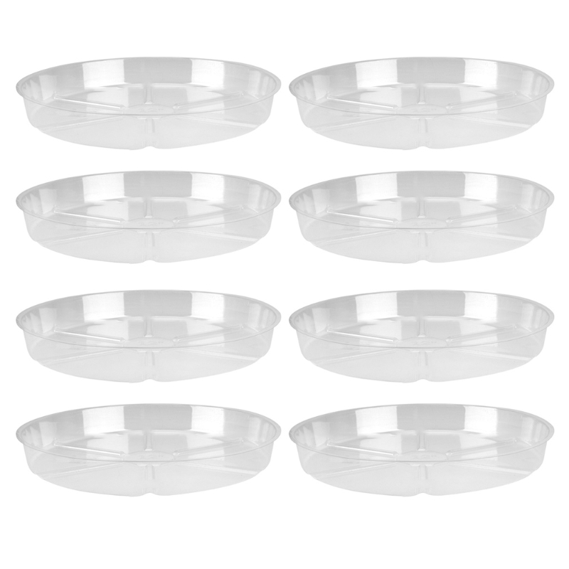 Clear Plastic Garden Plant Saucers Water Drip Tray Base Indoor Outdoor Flower Pot Holder Storage Plate Dish Planter G2AB: 2