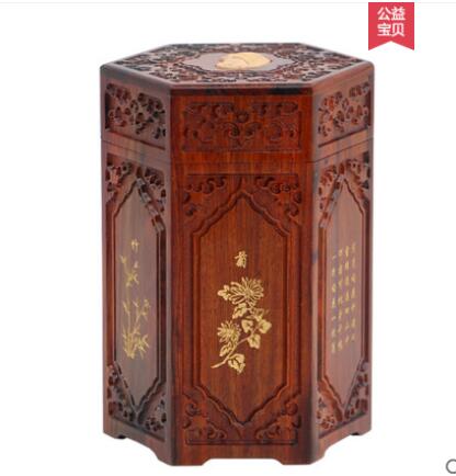 Thee blikken houten deksel houten mahonie handgemaakt antiek pruim orchidee bamboe massief hout chinees klassiek retro 100 g