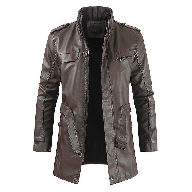 Oumor – veste en cuir polaire pour homme, manteau – Grandado