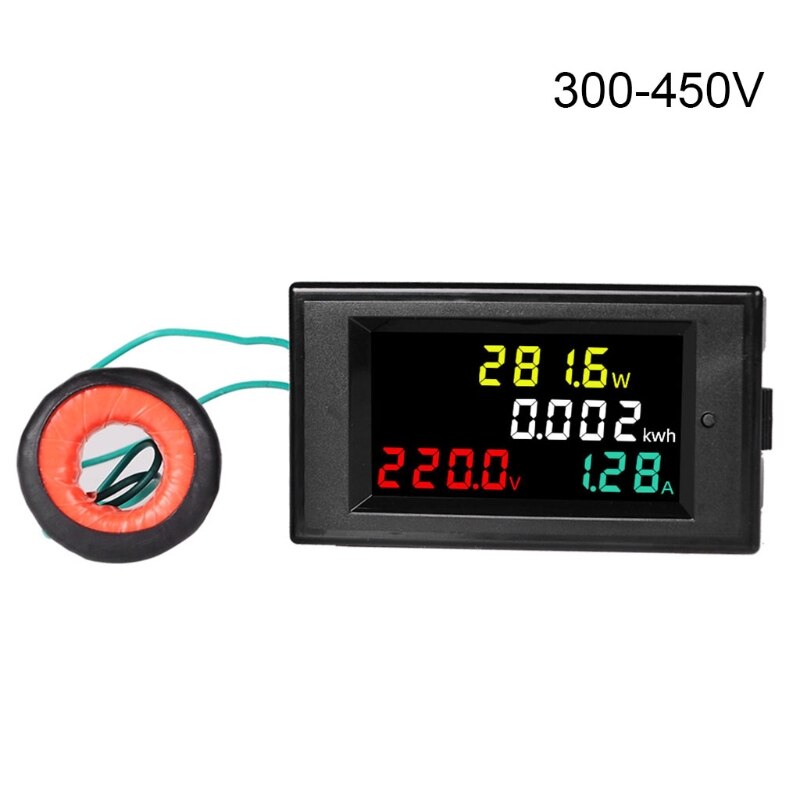 AC80-300V/AC300-450V 100A LCD Digital Display Voltmeter Electric Energy Meter D2TD