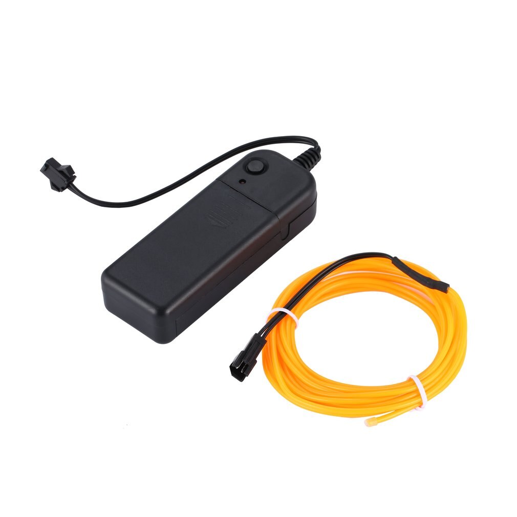 3M Flexible EL Wire Tube Rope Battery Powered Flexible Neon Light Car Party Wedding Decor With Controller LED Light: yellow