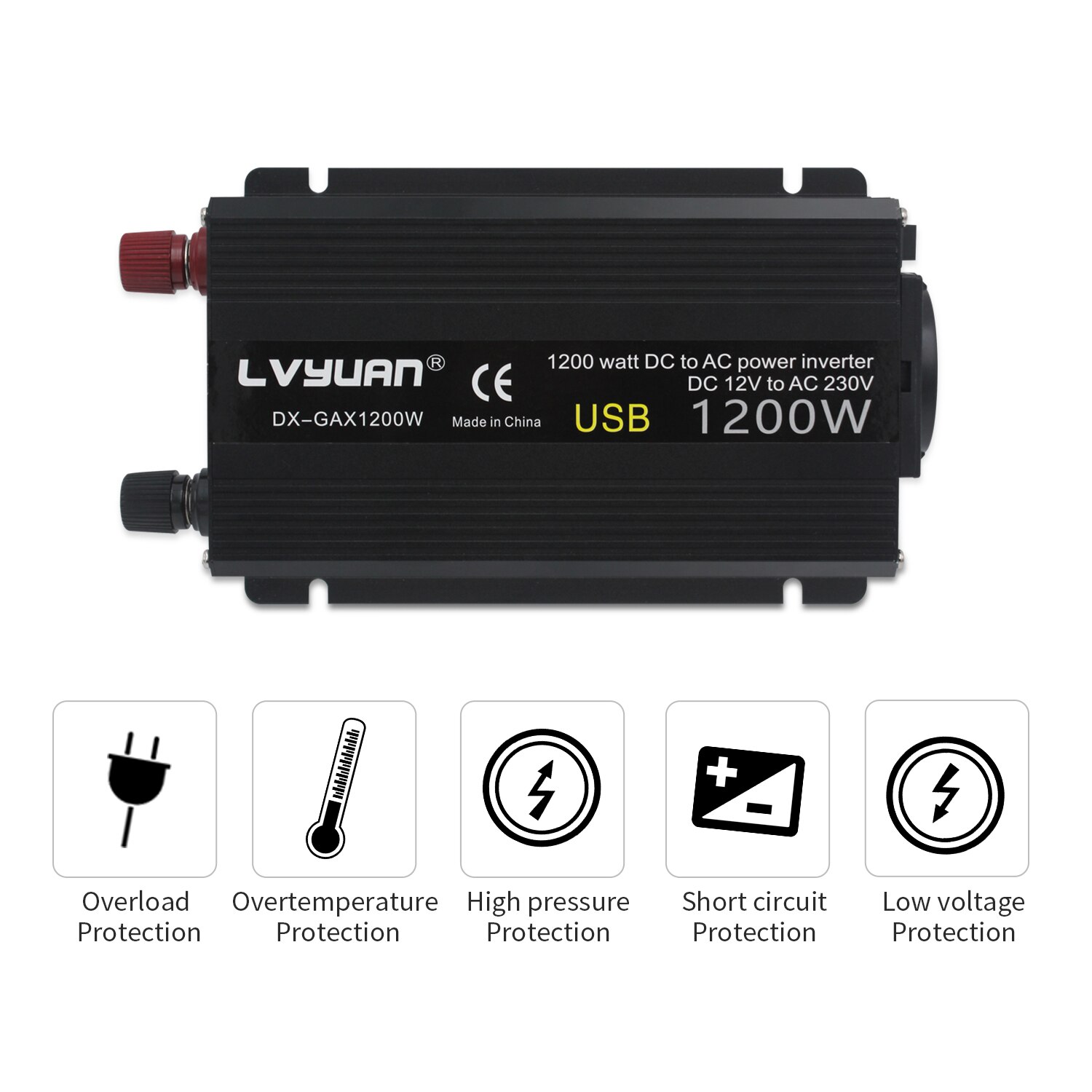 Inverter 12V 220V 1200W/1500W/2000W Converter 2 USB EU Universal Webasto 12 Volts Inversor12v 220 v Inversores Solar