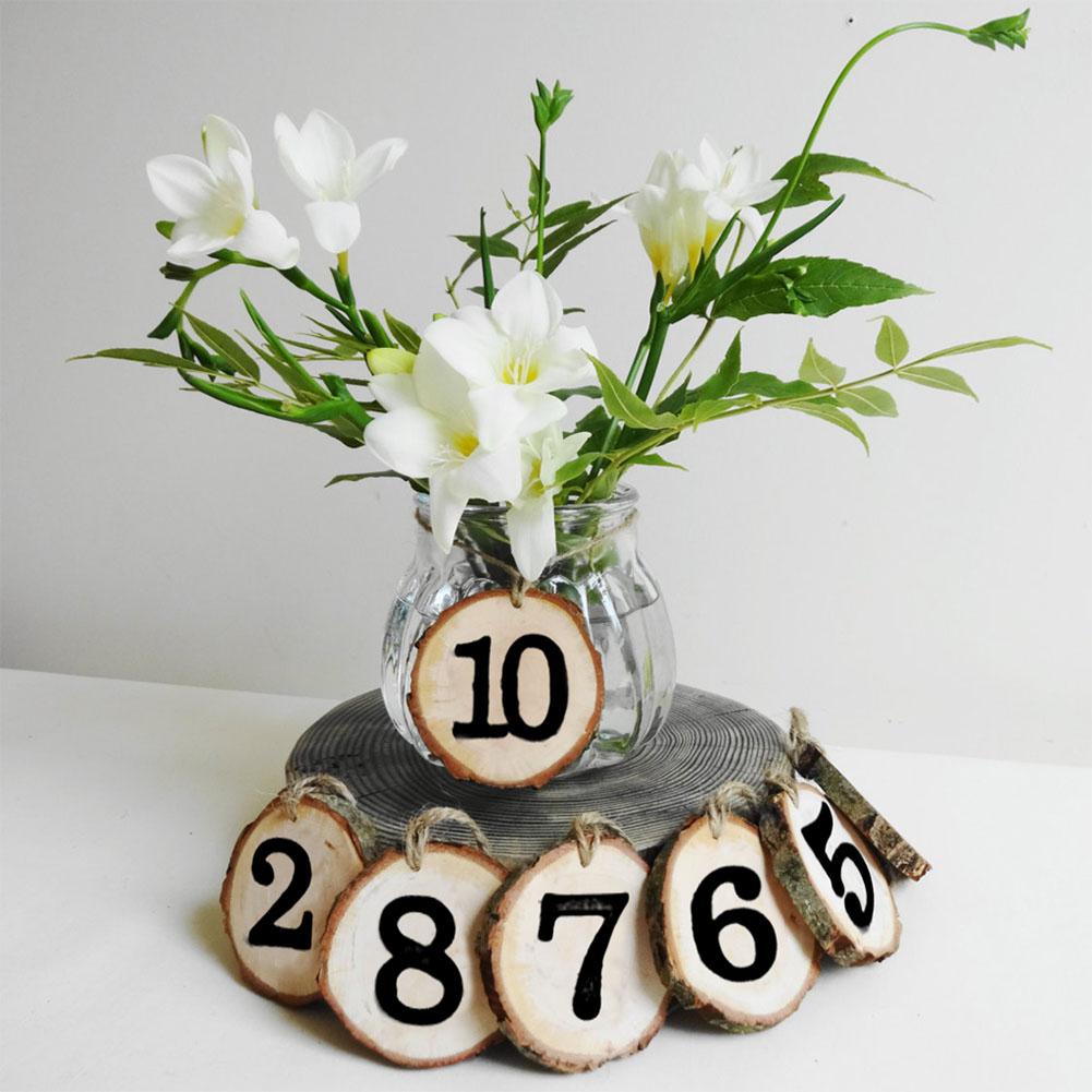 1-10 Numbers Wooden Hanging Table Cards Place Holder Table Number Figure L6O8 1X 