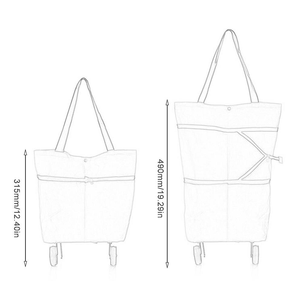 Mode Vouwen Winkelen Pull Winkelwagen Trolley Tas Met Wielen Duurzaam Opvouwbare Boodschappentas Herbruikbare Voedsel Organizer Groenten Zak