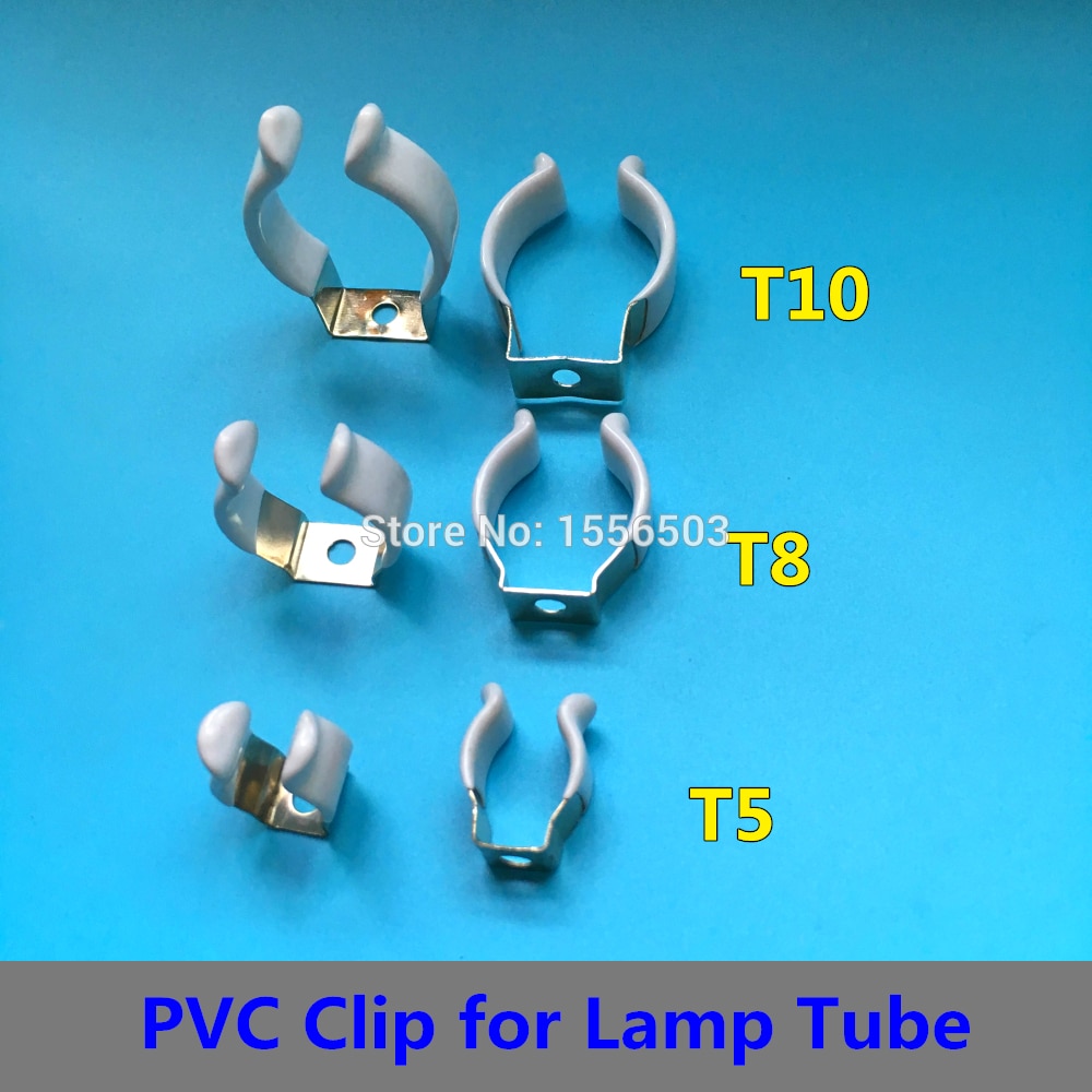 4 STKS T5 T8 T10 PVC Sterke U Clip Wedge Buis Lamp Base Houder Connector Metalen met Wit Oppervlak Cover voor LED Tl