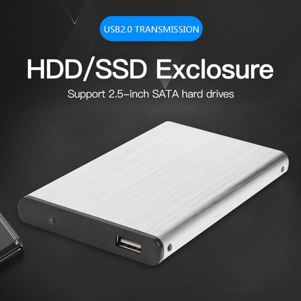Portable 480Mbps USB 2.0 Mobile Hard Drive Disk Case Aluminum Alloy 10TB 2.5 inch SATA HDD SSD External Enclosure Box