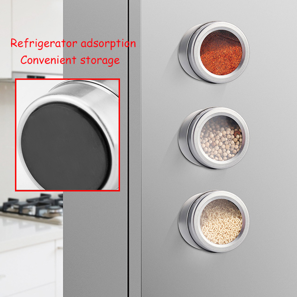 Magnetyczne słoiczki na przyprawy zestawy ze stali nierdzewnej przyprawy organizator, pieprz sitko robić przypraw pojemnik robić przechowywania z przyprawami etykiety robić kuchni
