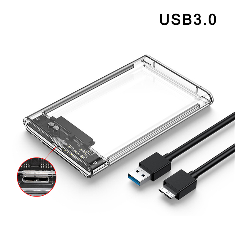 Boîtes de disque dur USB 3.0 type-c 2.5 pouces HDD SSD coque SATA boîtier de disque dur boîtier de disque dur câble 5 Gbps prise en charge 2 to UASP: Beige