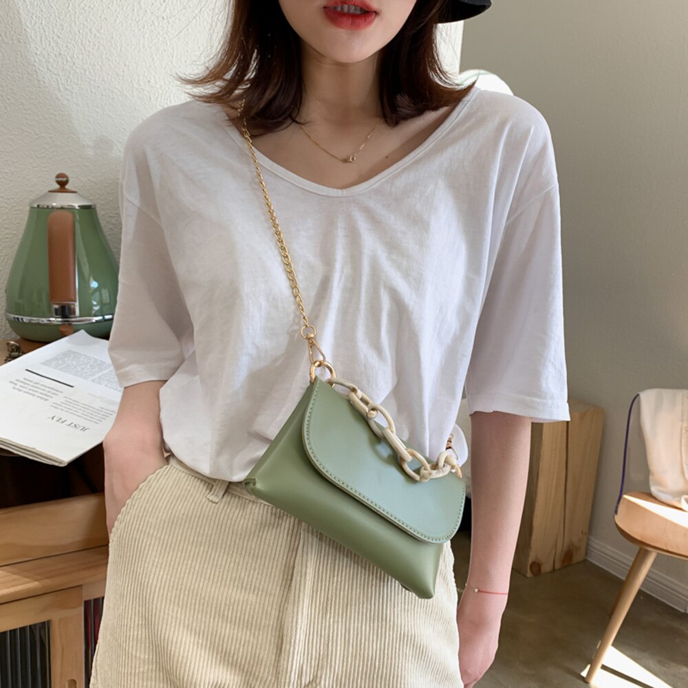 Kettingen kleine dames clutch portemonnees tote handtassen pu leren dames hoes schouder messenger crossbody tassen