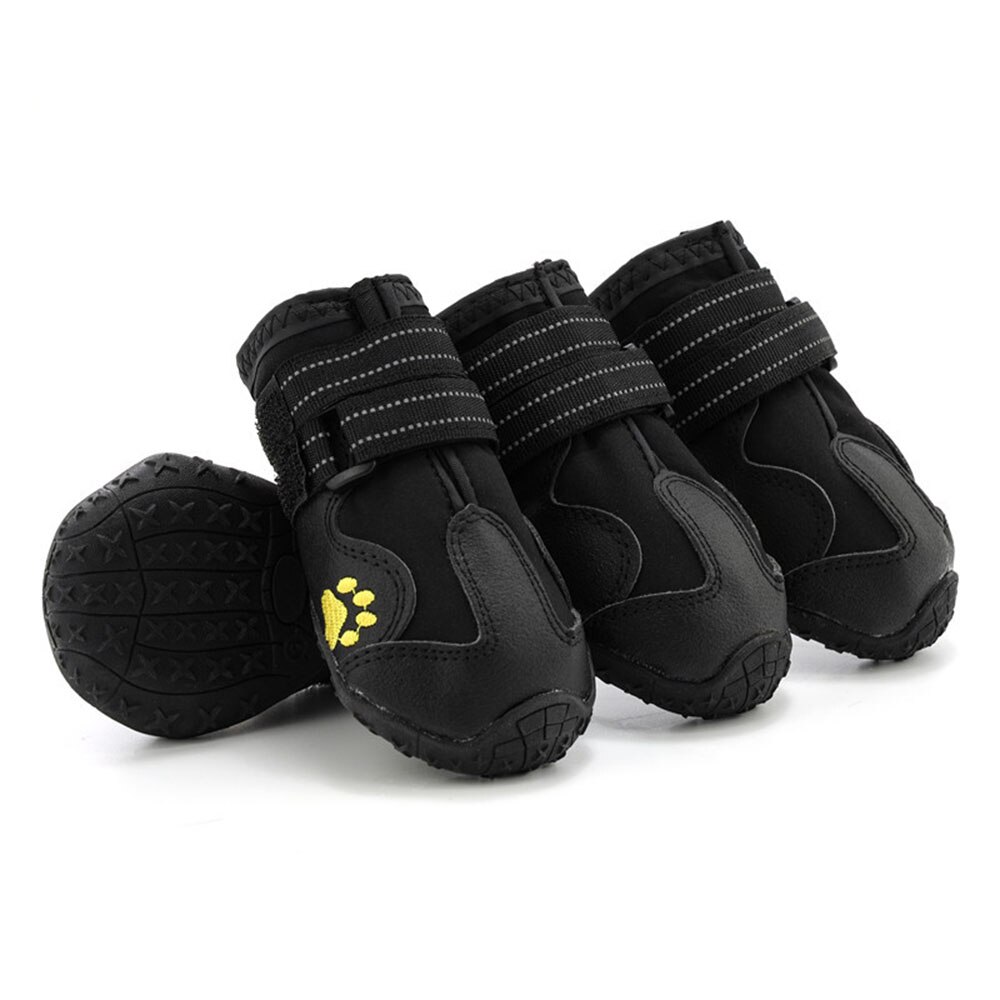 Zapatos reflectantes impermeables para perro, botas cálidas para nieve y lluvia, botines antideslizantes para mascotas, calzado para perros medianos y grandes, 4 unids/set por Set