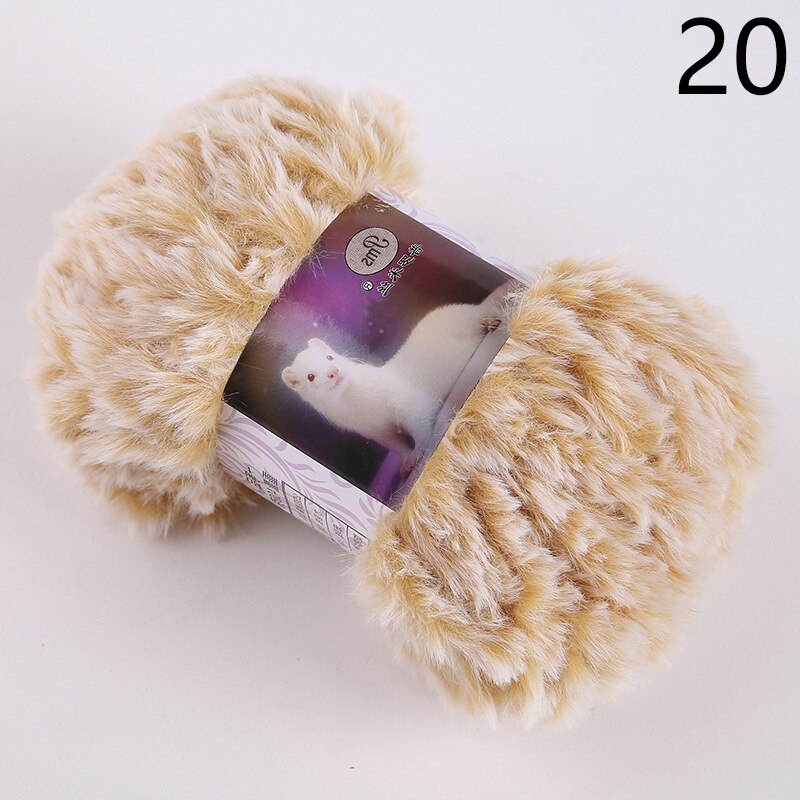 Fil de fausse fourrure en laine de cachemire, 50 g/rouleau, pour tricot à la main, Crochet, pull, fil pour vêtements de bébé, écharpe, fil de vison pelucheux: 20