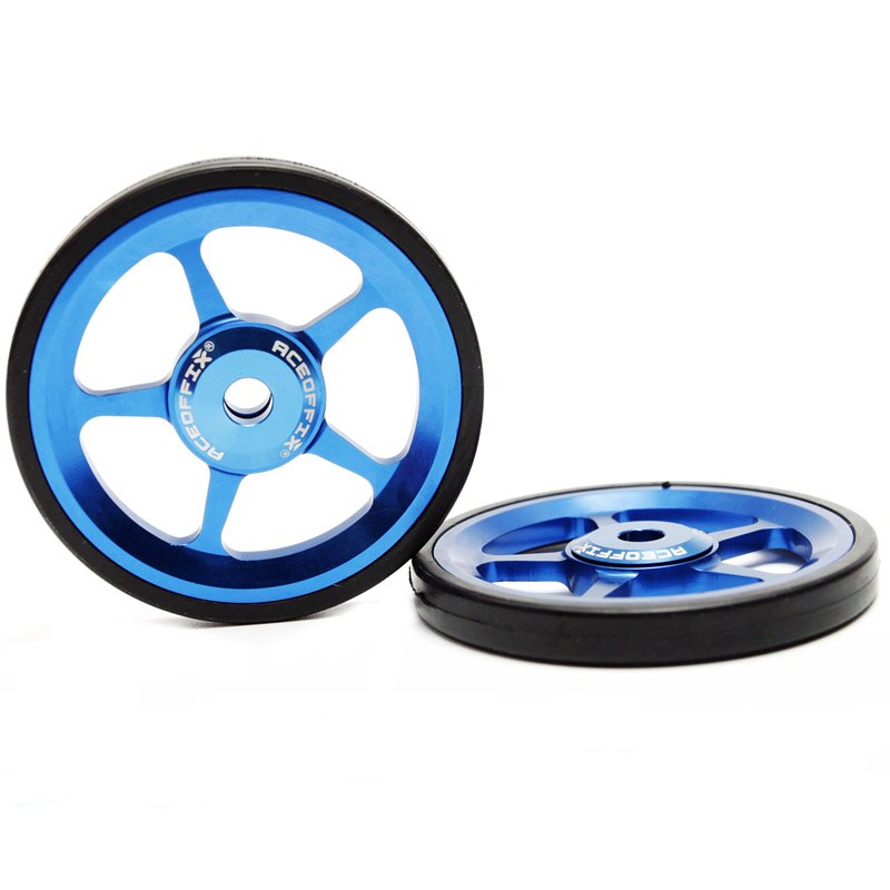 Aceoffix Easy Wheels Easywheel & Titanium Bolts For Brompton Folding Bike Dino Kiddo bike Alloy Super Lightweight wheels 2pcs: blue