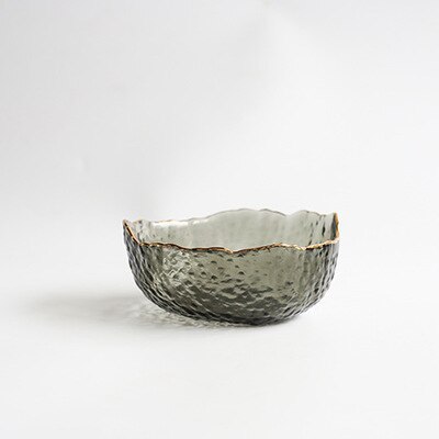 Green Code Irregular Glass Household Drawing Phnom Penh Glacier Fruit Salad Bowl Pyrex Fruit and Vegetable Plate: Gray Phnom Penh D13