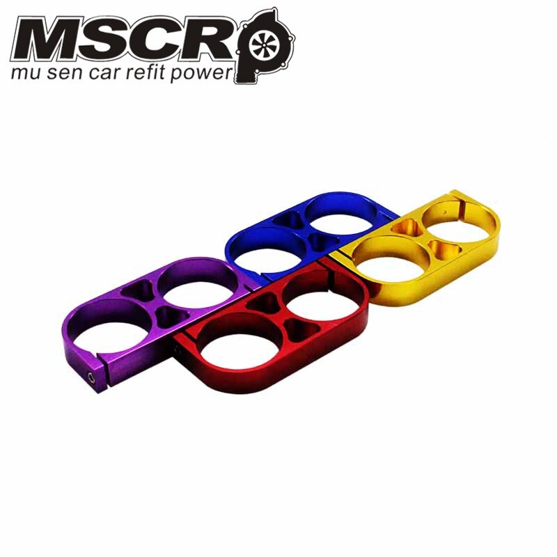 Billet Aluminum 60MM Dual Fuel Filter Fuel Pump Bracket /Clamp/Mount For 044 Fuel Pump